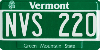 VT license plate NVS220