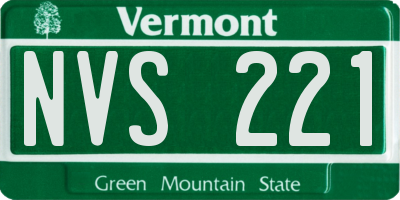 VT license plate NVS221