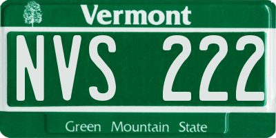 VT license plate NVS222