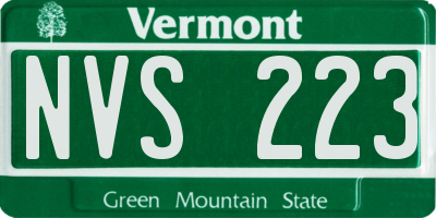 VT license plate NVS223