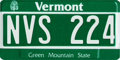 VT license plate NVS224