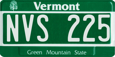 VT license plate NVS225