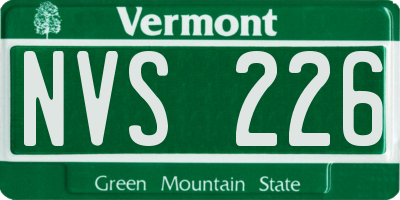 VT license plate NVS226