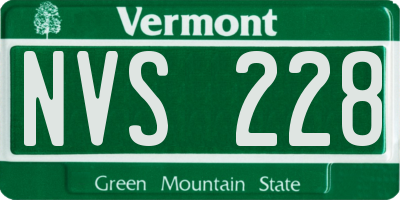 VT license plate NVS228