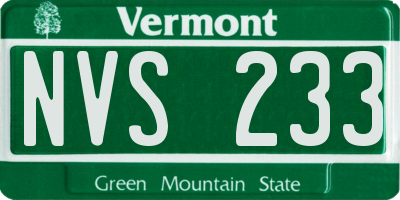 VT license plate NVS233