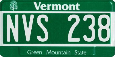 VT license plate NVS238