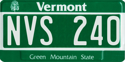 VT license plate NVS240