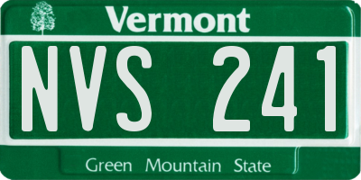 VT license plate NVS241