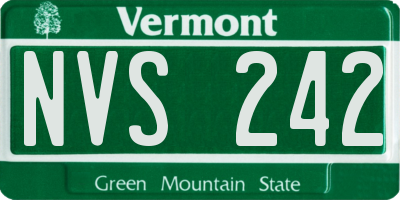VT license plate NVS242