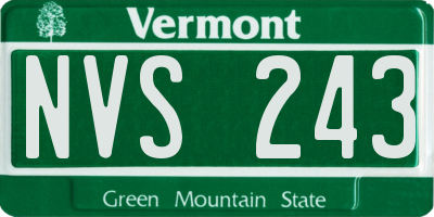 VT license plate NVS243