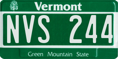 VT license plate NVS244
