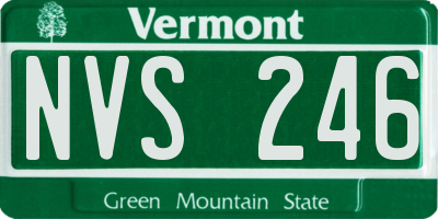 VT license plate NVS246