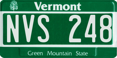 VT license plate NVS248