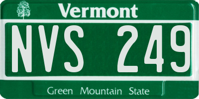 VT license plate NVS249