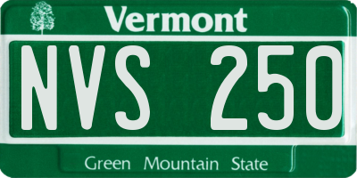 VT license plate NVS250