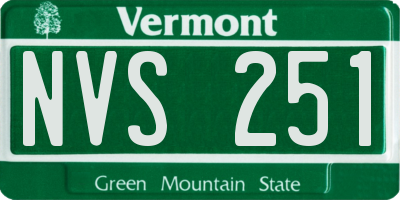 VT license plate NVS251