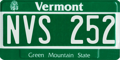 VT license plate NVS252