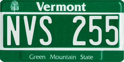 VT license plate NVS255