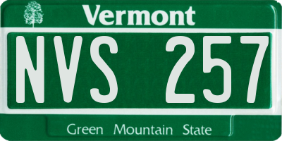 VT license plate NVS257