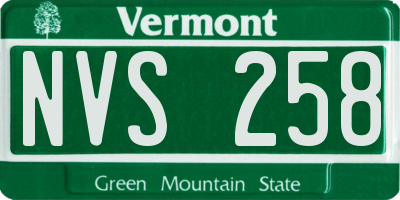 VT license plate NVS258