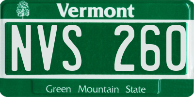 VT license plate NVS260