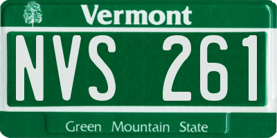 VT license plate NVS261