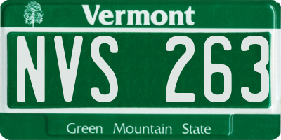 VT license plate NVS263