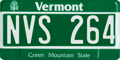 VT license plate NVS264