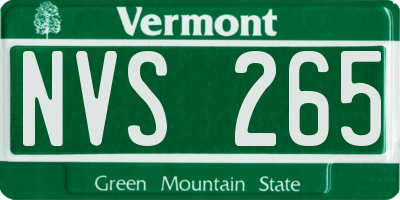 VT license plate NVS265