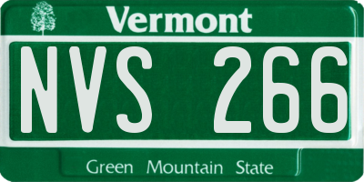 VT license plate NVS266