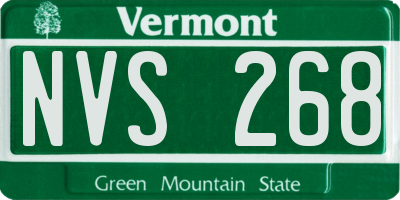 VT license plate NVS268