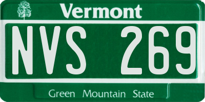 VT license plate NVS269