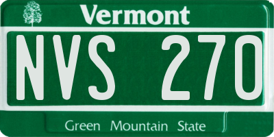 VT license plate NVS270