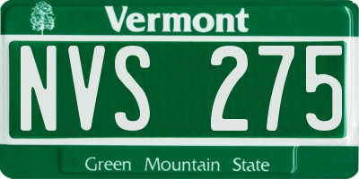 VT license plate NVS275