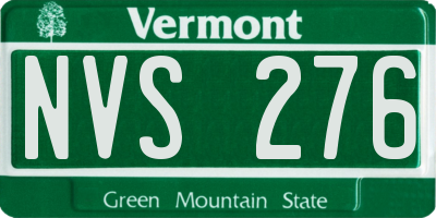 VT license plate NVS276