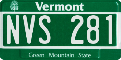 VT license plate NVS281