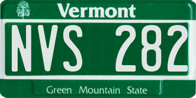 VT license plate NVS282