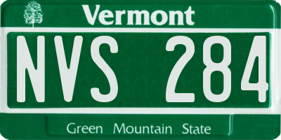 VT license plate NVS284