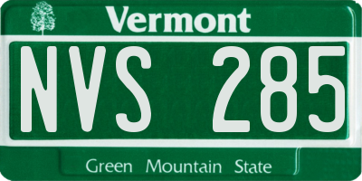 VT license plate NVS285