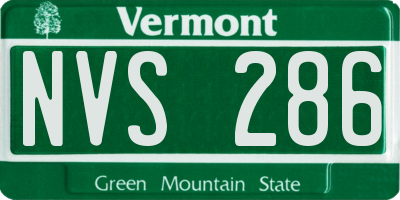 VT license plate NVS286