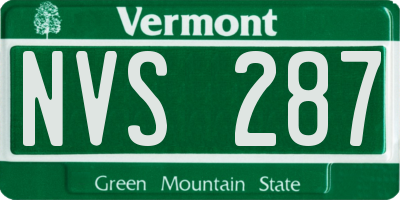 VT license plate NVS287