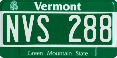 VT license plate NVS288