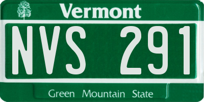 VT license plate NVS291
