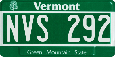 VT license plate NVS292