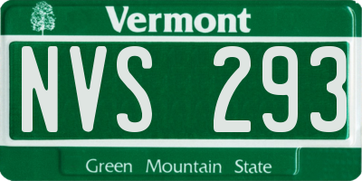 VT license plate NVS293