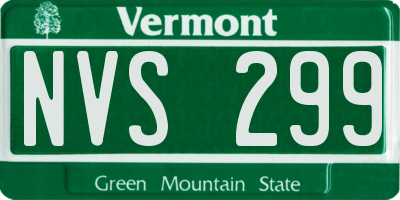 VT license plate NVS299