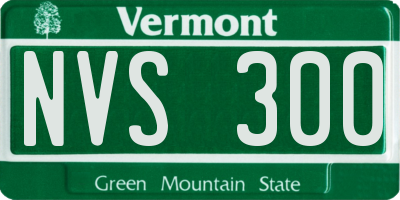 VT license plate NVS300