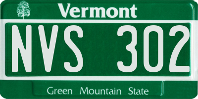 VT license plate NVS302