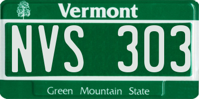 VT license plate NVS303