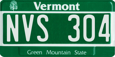 VT license plate NVS304